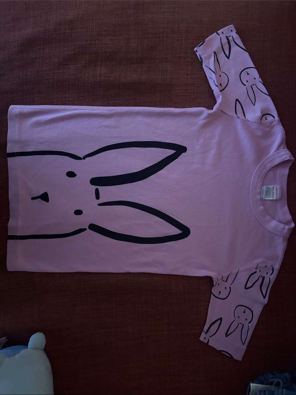 Hanna Andersson Pink Bunny Print Pajama Top
